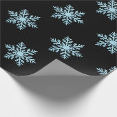 Snow Flake Wrapping Paper On Black Backing Cadeaupapier (Hoek)