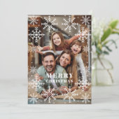 Snow Flakes Lijst Kerstkaart (Staand voorkant)