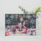Snow Flakes Lijst Kerstkaart (Staand voorkant)