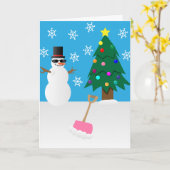 Snow Flurry! Be Happy! Kaart (Gele Bloem)