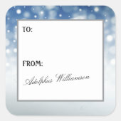 Snow Flurry Christmas Gift Label (Voorkant)