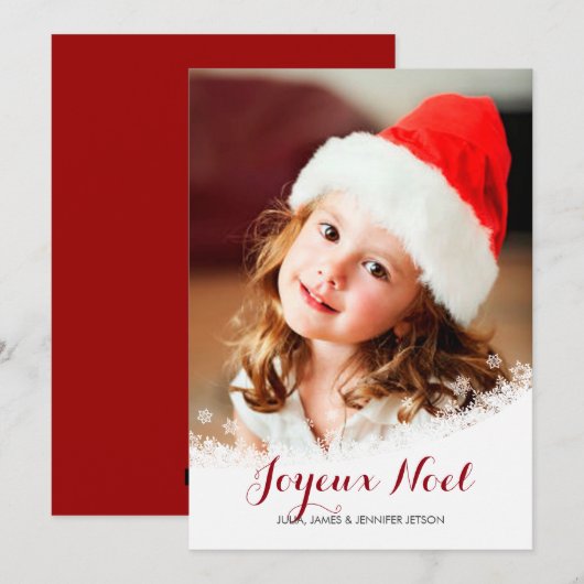 Snow Flurry Photo Holiday Card Feestdagenkaart (Voorkant / Achterkant)