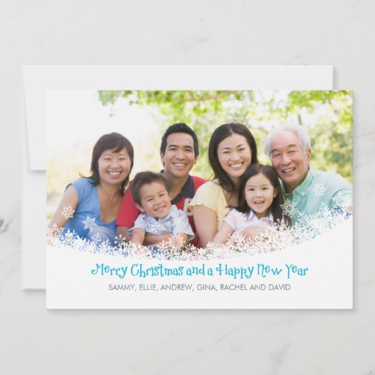 Snow Flurry Photo Holiday Card Feestdagenkaart (Voorkant)