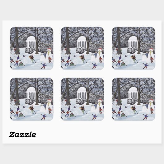 Snow Follies Vierkante Sticker (Vel)