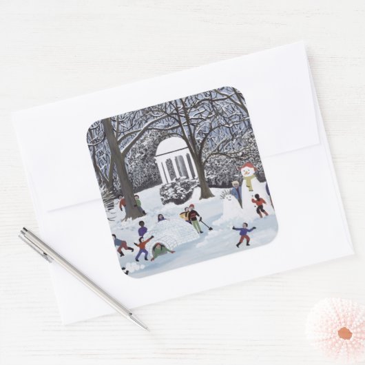 Snow Follies Vierkante Sticker (Envelop)