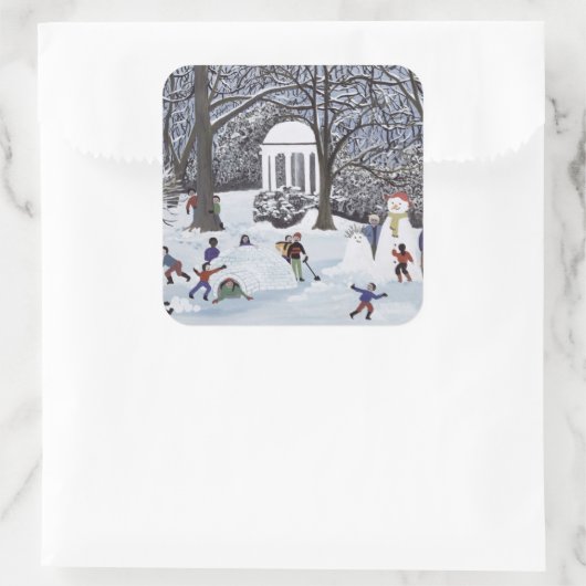 Snow Follies Vierkante Sticker (Tas)