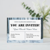 Snow Forest Church Invitation Kaart (Staand voorkant)