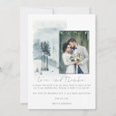 Snow Forest Wedding Photo Love and Bedankt (Voorkant)