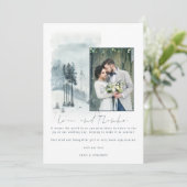 Snow Forest Wedding Photo Love and Bedankt (Staand voorkant)