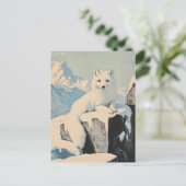 Snow fox  briefkaart (Staand voorkant)