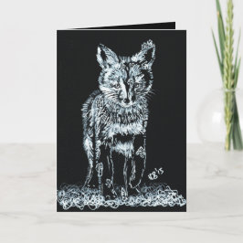 Snow Fox Cub Feestdagen Kaart