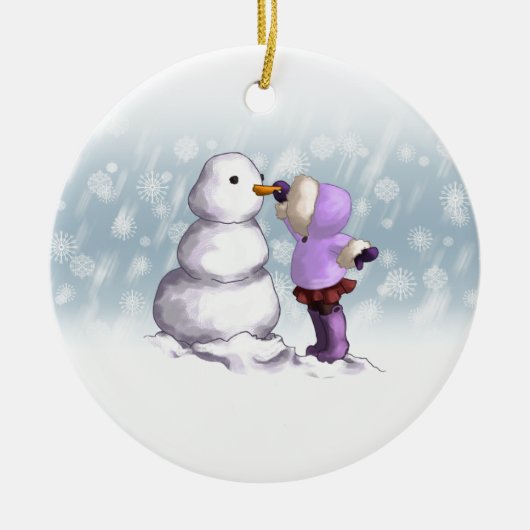 Snow Friend Keramisch Ornament (Voorkant)