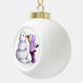 Snow Friend Keramische Bal Ornament (Rechts)