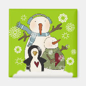 Snow Friends Holiday Snowman en Penguin Magneet (Voorkant)