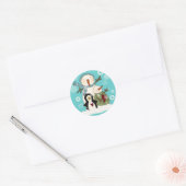 Snow Friends Holiday T-shirts en cadeautjes Ronde Sticker (Envelop)