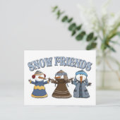 Snow Friends Snowmen Briefkaart (Staand voorkant)