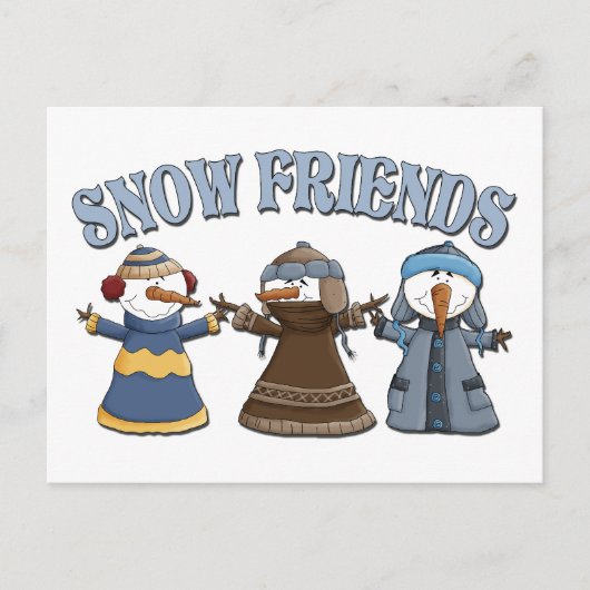 Snow Friends Snowmen Briefkaart (Voorkant)