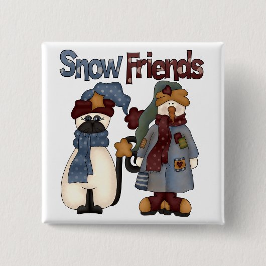 Snow Friends Tshirts en Gifts Vierkante Button 5,1 Cm (Voorkant)