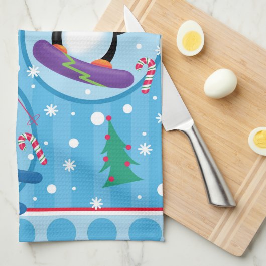 Snow Fun Penguins Kitchen Towel Theedoek (Quarter Fold)