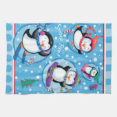 Snow Fun Penguins Kitchen Towel Theedoek (Horizontaal)