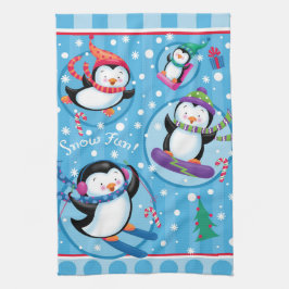 Snow Fun Penguins Kitchen Towel Theedoek
