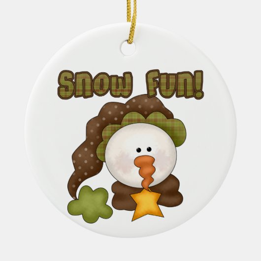 Snow Fun Sneeuwman Ornament (Voorkant)