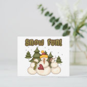 Snow Fun Twee T-shirts en cadeaus Briefkaart (Staand voorkant)