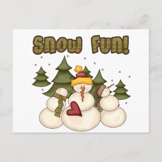Snow Fun Twee T-shirts en cadeaus Briefkaart (Voorkant)