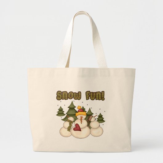 Snow Fun Twee T-shirts en cadeaus Grote Tote Bag (Voorkant)