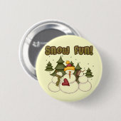 Snow Fun Twee T-shirts en cadeaus Ronde Button 5,7 Cm (Voorkant /achterkant)