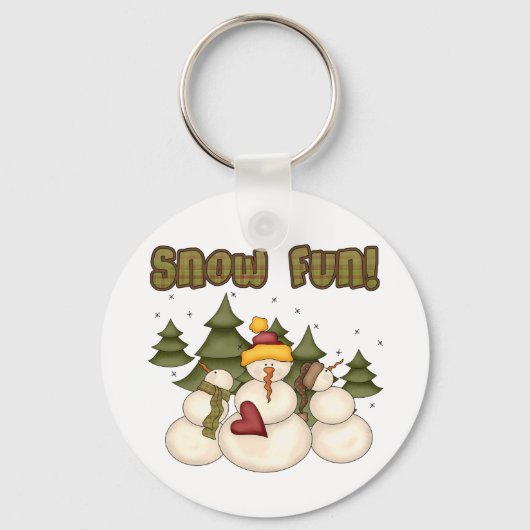 Snow Fun Twee T-shirts en cadeaus Sleutelhanger (Voorkant)