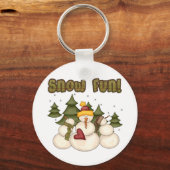 Snow Fun Twee T-shirts en cadeaus Sleutelhanger (Voorkant)
