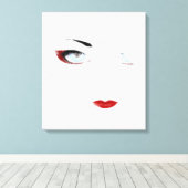 Snow Geisha Zwart en Wit Canvas Afdruk (Insitu (Houten vloer))