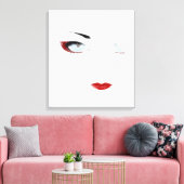 Snow Geisha Zwart en Wit Canvas Afdruk (Insitu (Woonkamer))