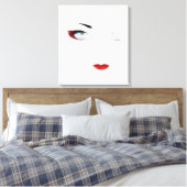 Snow Geisha Zwart en Wit Canvas Afdruk (Insitu (Slaapkamer))
