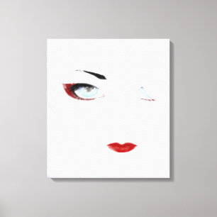 Snow Geisha Zwart en Wit Canvas Afdruk