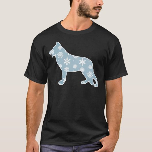 Snow German Shepherd T-shirt (Voorkant)