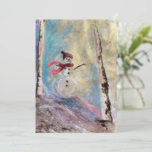 Snow Girl Holiday Kaart (Staand voorkant)