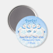 Snow Girls-kerstfeest Magneet (Voorkant / Achterkant)