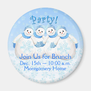 Snow Girls Kerstmis Brunch Invitation Magnet