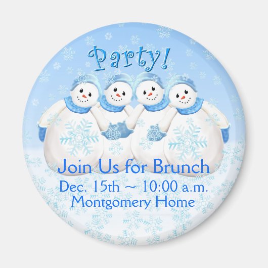 Snow Girls Kerstmis Brunch Invitation Magnet (Voorkant)