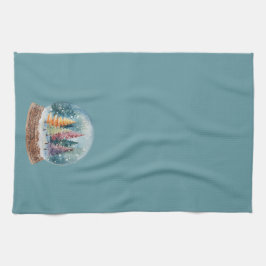 Snow Globe Colorful Christmas Tree Forest Light Theedoek