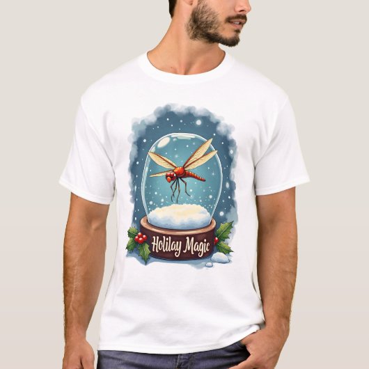 Snow Globe Dragonfly T-shirt (Voorkant)