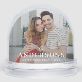 Snow Globe | Elegant Modern Minimal Couple Photo Sneeuwbol (Voorkant)