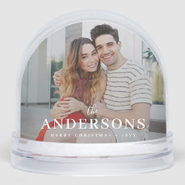 Snow Globe | Elegant Modern Minimal Couple Photo Sneeuwbol