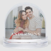 Snow Globe | Elegant Modern Minimal Couple Photo Sneeuwbol (Achterkant)
