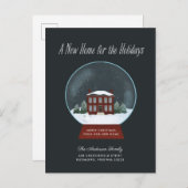 Snow Globe Holiday Moving Announcement Postcard Feestdagenkaart (Voorkant / Achterkant)
