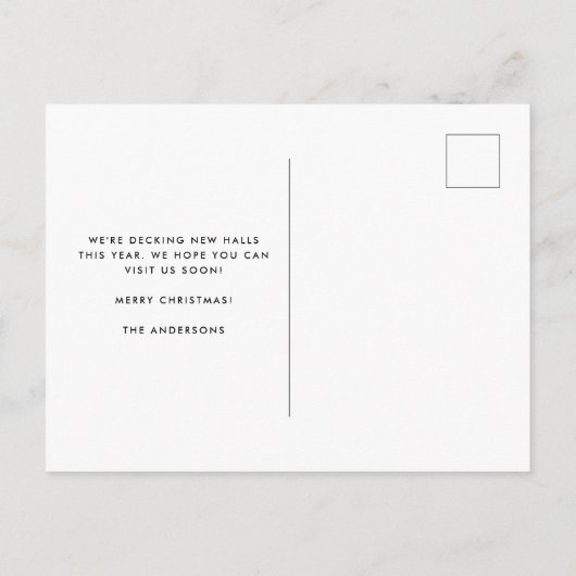 Snow Globe Holiday Moving Announcement Postcard Feestdagenkaart (Achterkant)