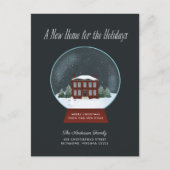 Snow Globe Holiday Moving Announcement Postcard Feestdagenkaart (Voorkant)