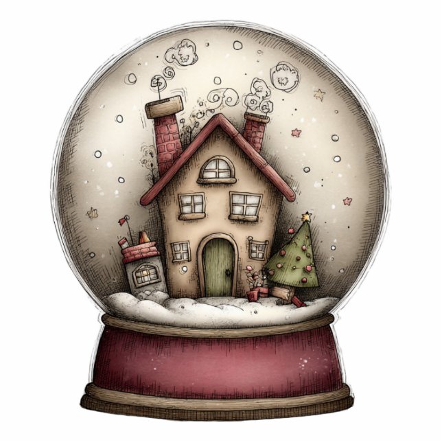 Snow Globe Magic Staand Fotobeeldje (Voorkant)
